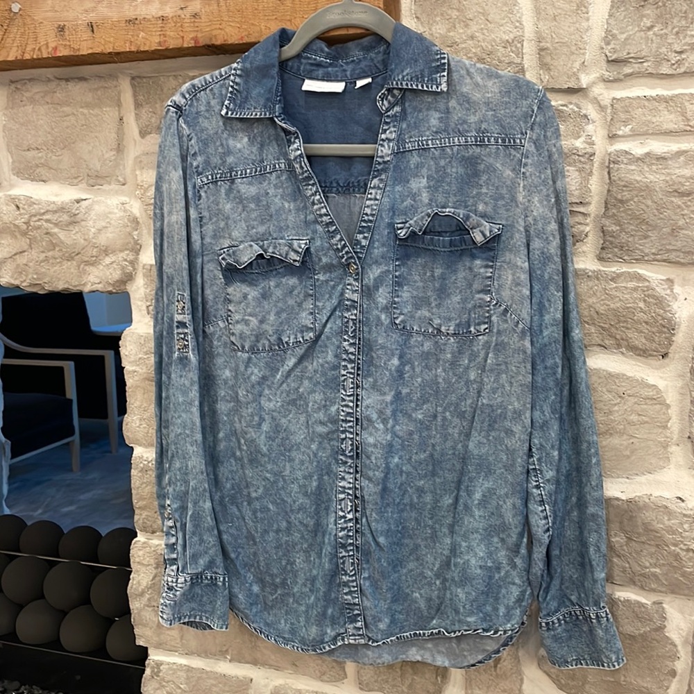 Acid wash denim shirt